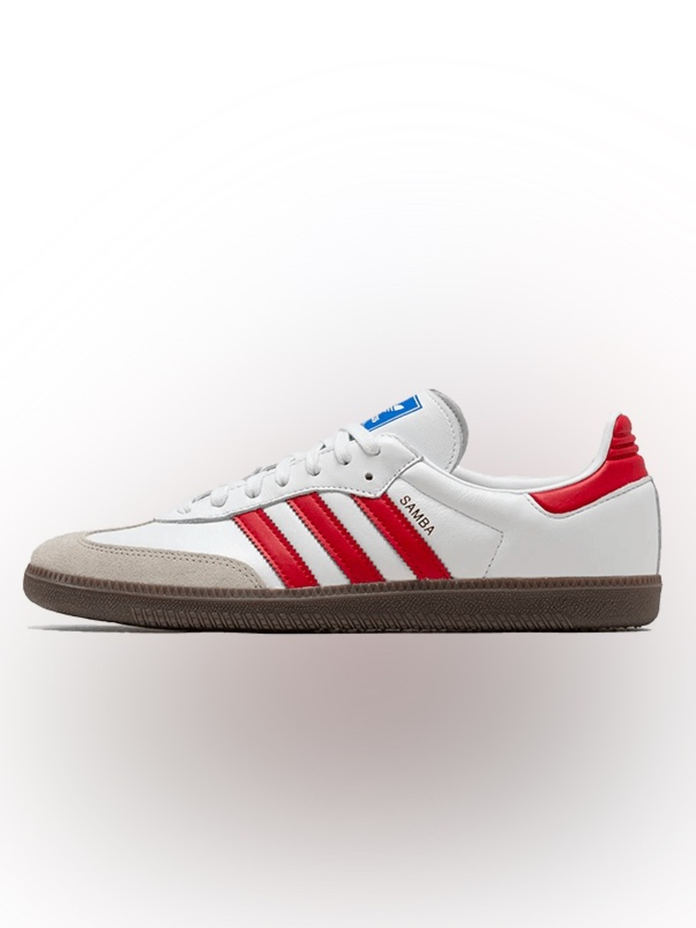 adidas Samba Low-Top Sneakers in White, Red & Brown